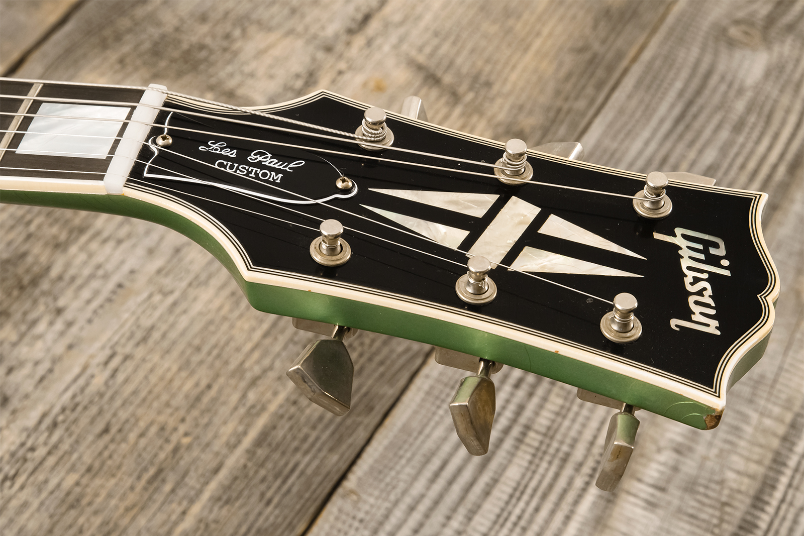 Gibson Custom Shop Les Paul Custom 1968 Reissue 2h Ht Eb - Murphy Lab Light Aging Jade Green - Single-Cut-E-Gitarre - Variation 20