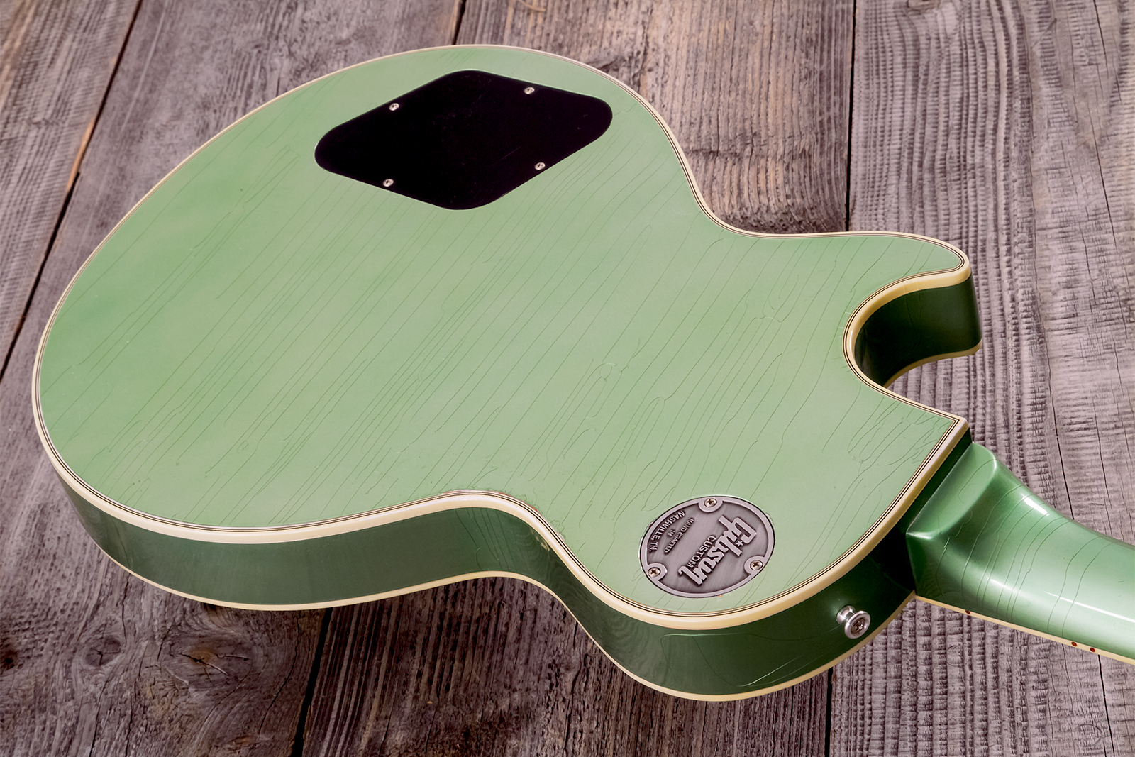 Gibson Custom Shop Les Paul Custom 1968 Reissue 2h Ht Eb - Murphy Lab Light Aging Jade Green - Single-Cut-E-Gitarre - Variation 21