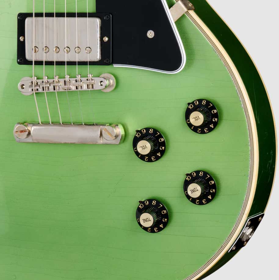 Gibson Custom Shop Les Paul Custom 1968 Reissue 2h Ht Eb - Murphy Lab Aged Jade Green - Single-Cut-E-Gitarre - Variation 3