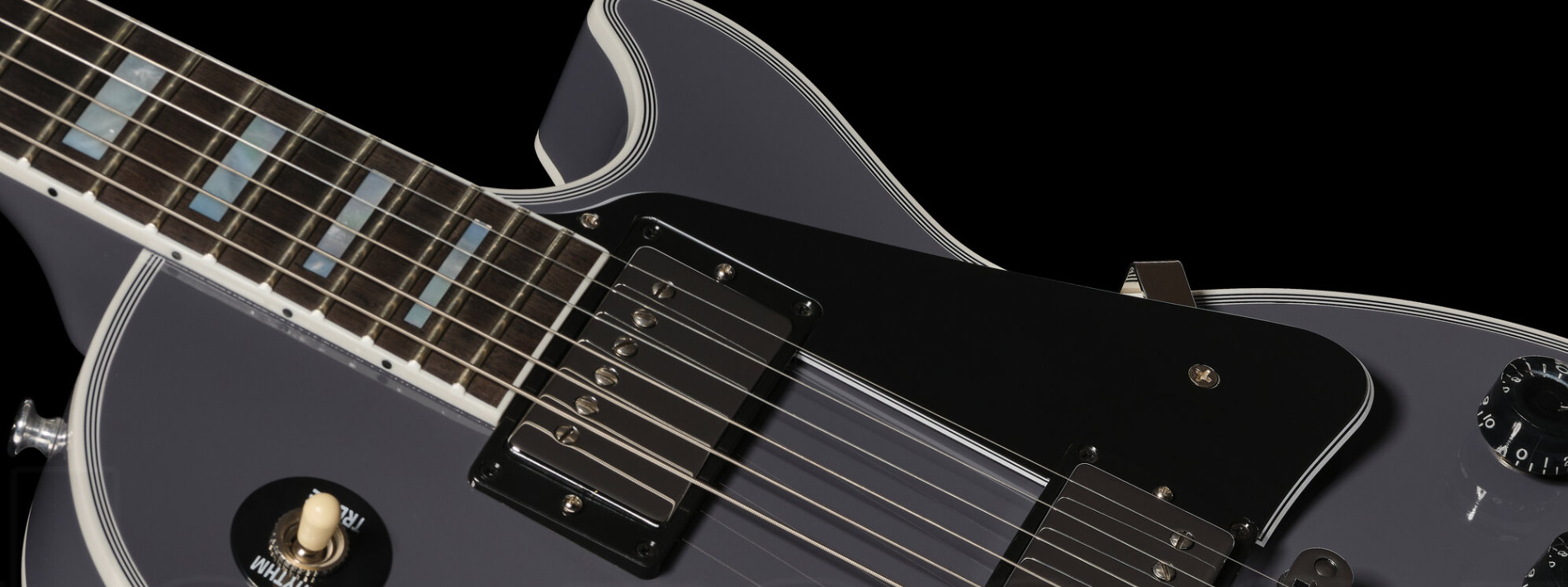 Gibson Custom Shop Les Paul Custom 2h Ht Eb - Arctic Blast - Single-Cut-E-Gitarre - Variation 3
