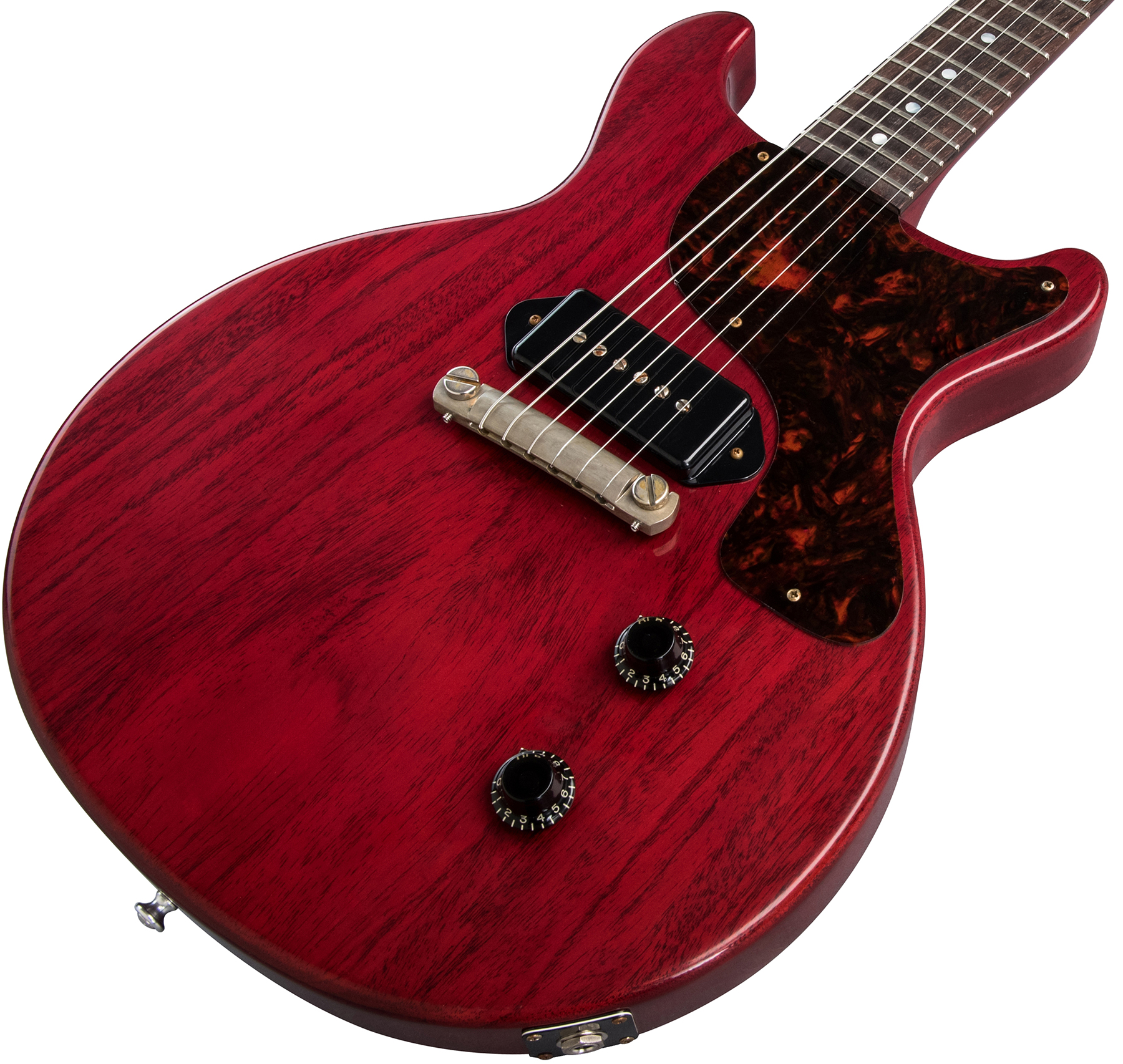 Gibson Custom Shop Les Paul Junior 1958 Double Cut Reissue P90 Ht Rw - Vos Cherry Red - Single-Cut-E-Gitarre - Variation 3