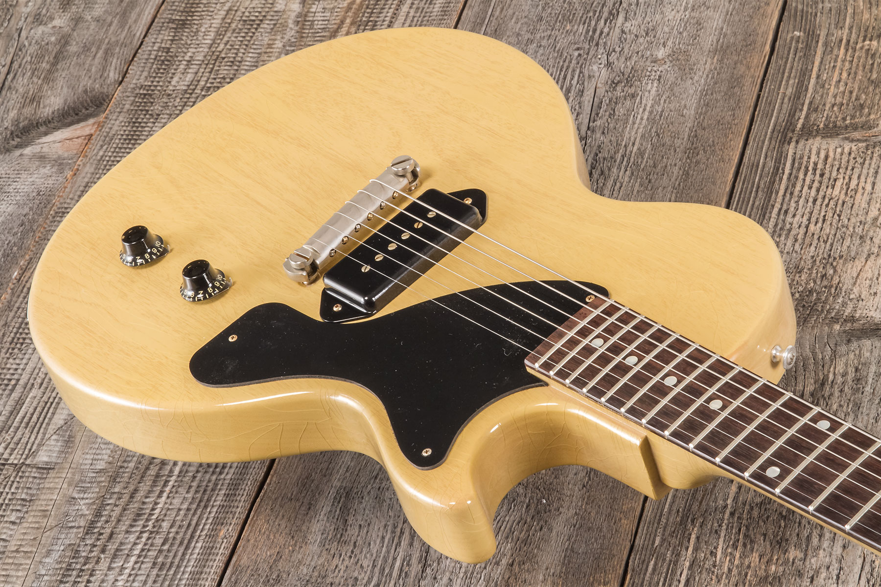 Gibson Custom Shop Les Paul Junior Single Cut 1957 Reissue P90 Ht Rw #72913 - Murphy Lab Ultra Light Aged Tv Yellow - Single-Cut-E-Gitarre - Variation