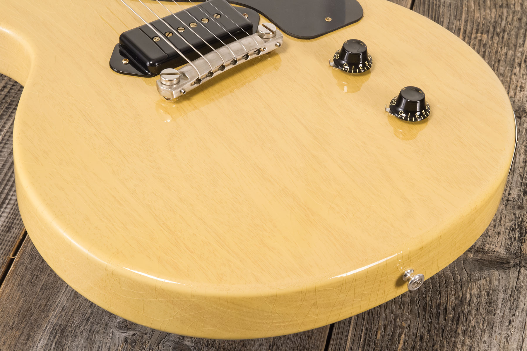Gibson Custom Shop Les Paul Junior Single Cut 1957 Reissue P90 Ht Rw #72913 - Murphy Lab Ultra Light Aged Tv Yellow - Single-Cut-E-Gitarre - Variation
