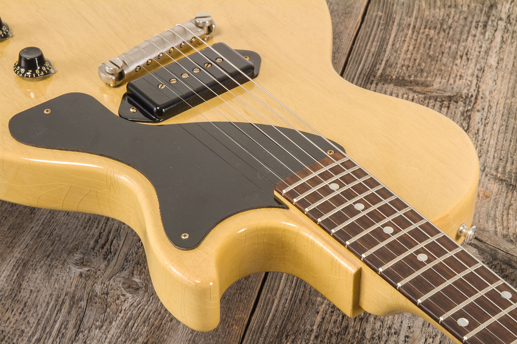 Gibson Custom Shop Les Paul Junior Single Cut 1957 Reissue P90 Ht Rw #72913 - Murphy Lab Ultra Light Aged Tv Yellow - Single-Cut-E-Gitarre - Variation