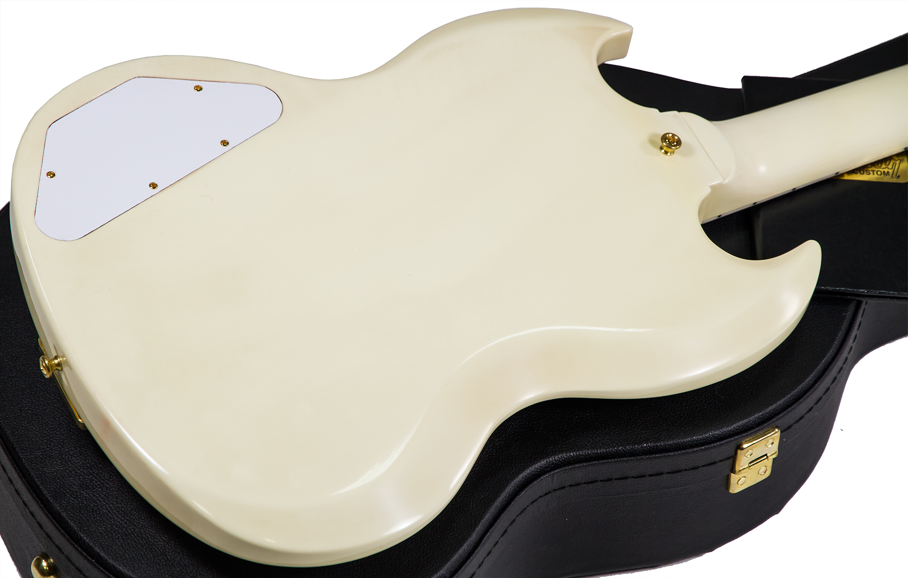 Gibson Custom Shop Les Paul Sg Custom 1963 Reissue 2019 Maestro Vibrola 3h Trem Eb - Vos Classic White - Double Cut E-Gitarre - Variation 3
