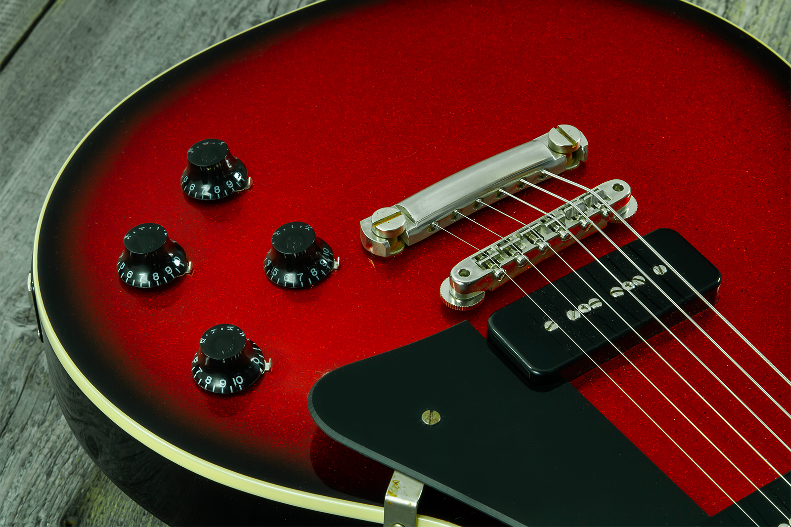 Gibson Custom Shop Les Paul Standard 1956 2p90 Ht Rw #65457 - Vos Red Sparkle Burst - Single-Cut-E-Gitarre - Variation 3