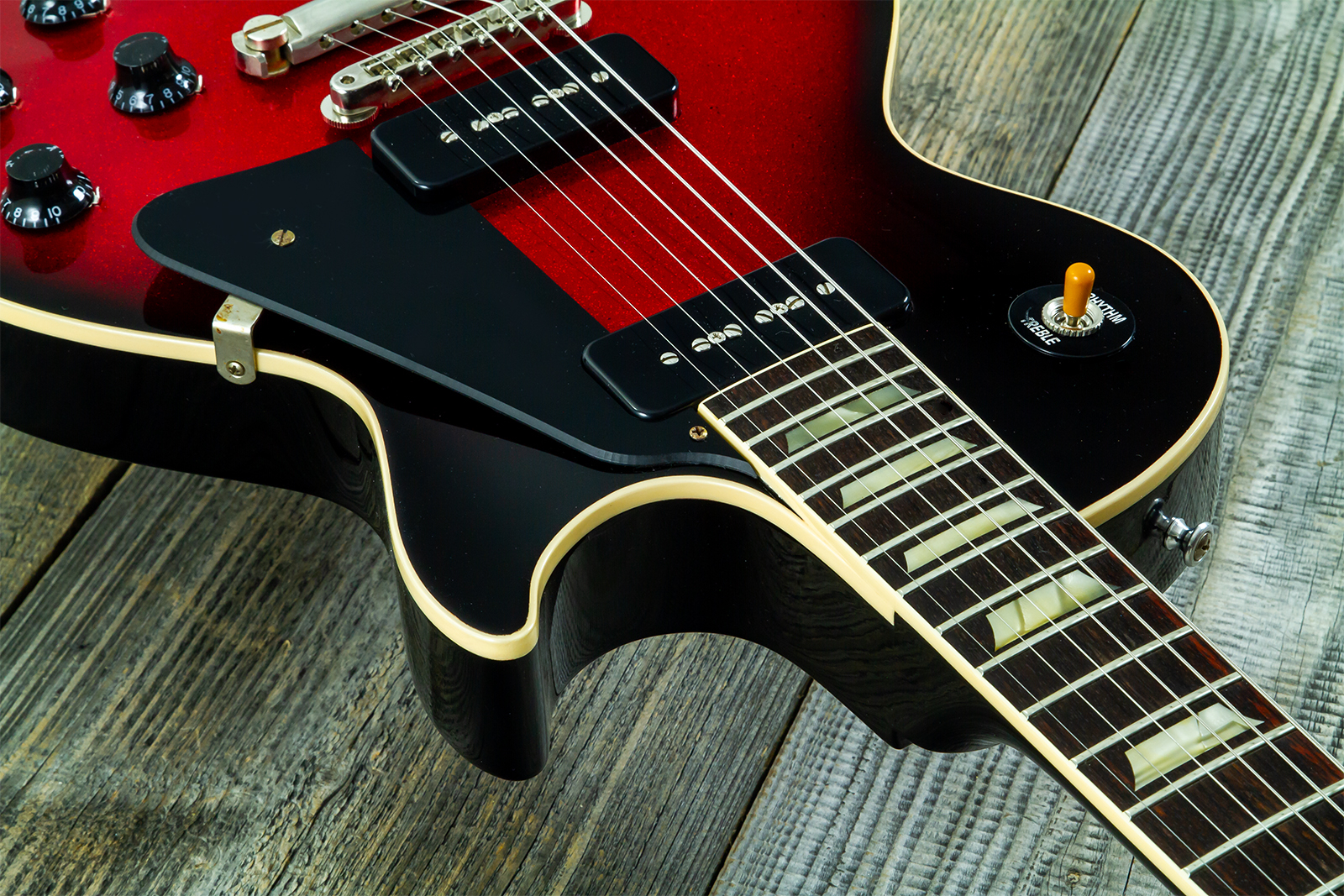 Gibson Custom Shop Les Paul Standard 1956 2p90 Ht Rw #65457 - Vos Red Sparkle Burst - Single-Cut-E-Gitarre - Variation 4
