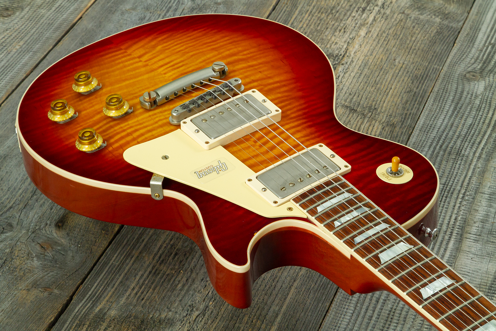 Gibson Custom Shop Les Paul Standard 1959 2h Ht Rw #982048 - Vos Vintage Cherry Sunburst - Single-Cut-E-Gitarre - Variation 2