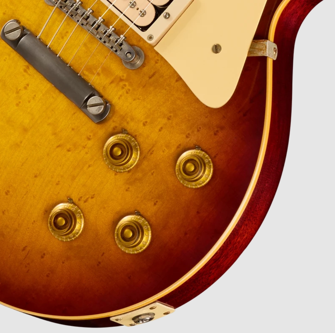 Gibson Custom Shop Les Paul Standard 1959 Birdseye Maple Le Ltd 2h Ht Rw - Murphy Lab Light Aged Peach Tea Burst - Single-Cut-E-Gitarre - Variation 3