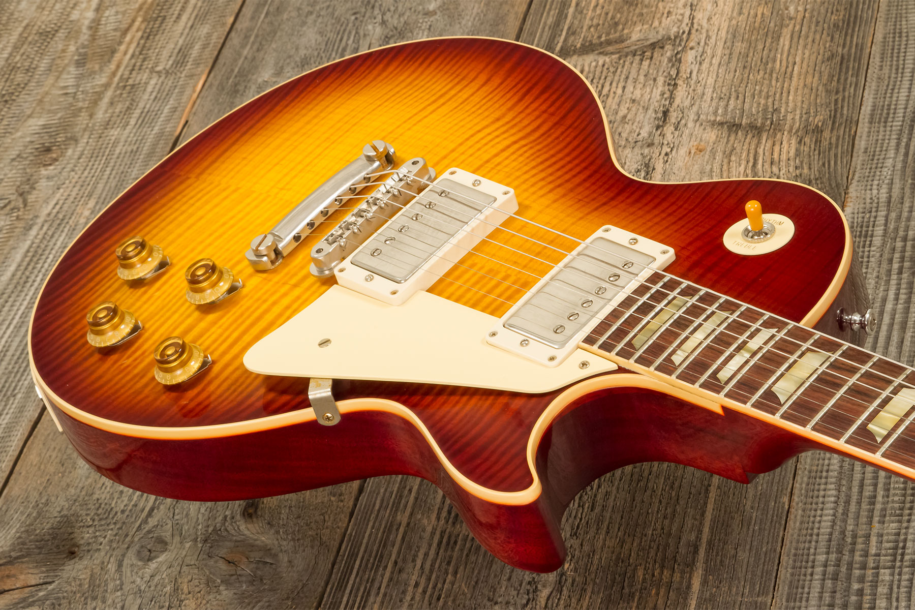 Gibson Custom Shop Les Paul Standard 1959 Reissue 2h Ht Rw #912456 - Vos Iced Tea Burst - Single-Cut-E-Gitarre - Variation 5