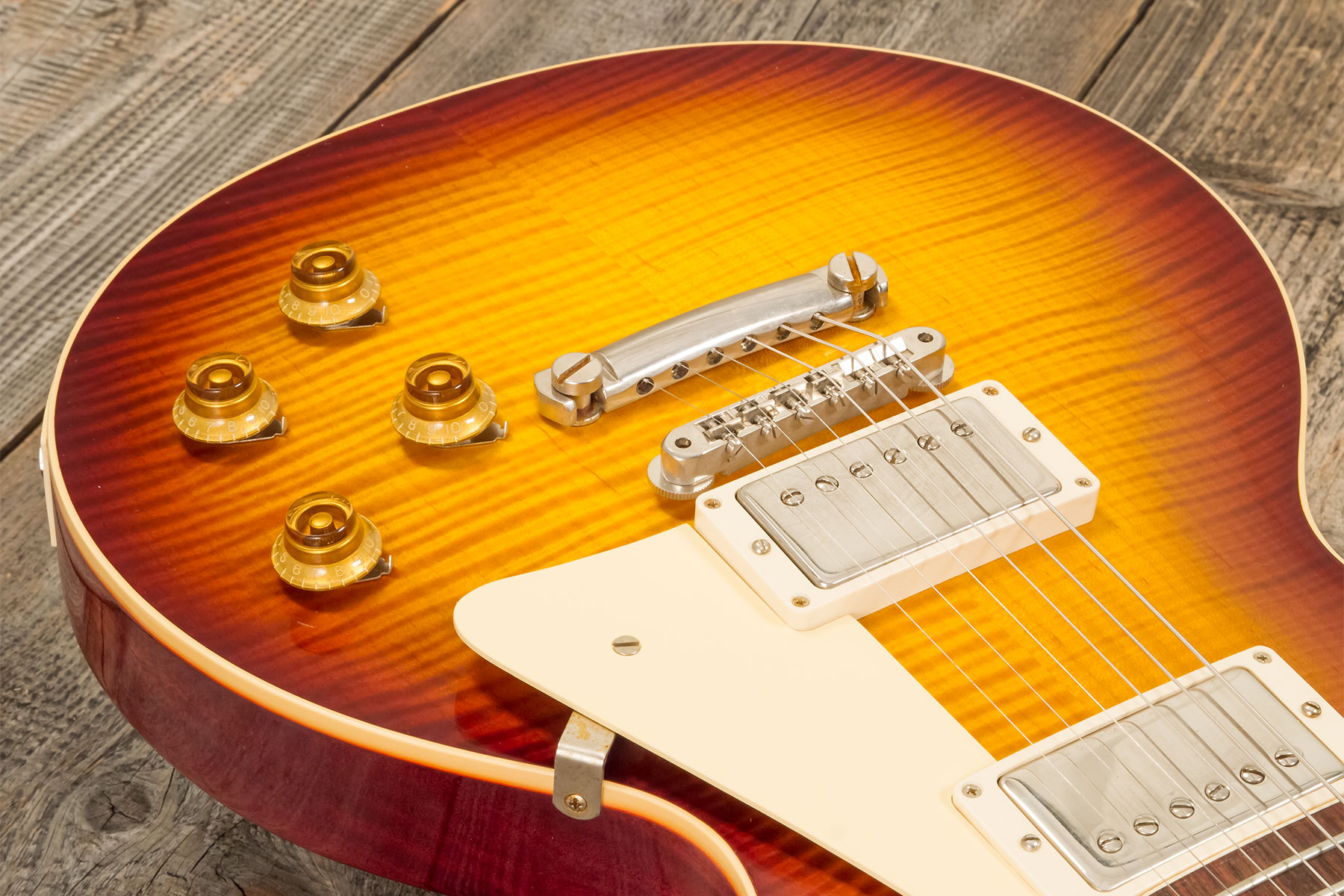 Gibson Custom Shop Les Paul Standard 1959 Reissue 2h Ht Rw #912456 - Vos Iced Tea Burst - Single-Cut-E-Gitarre - Variation 6