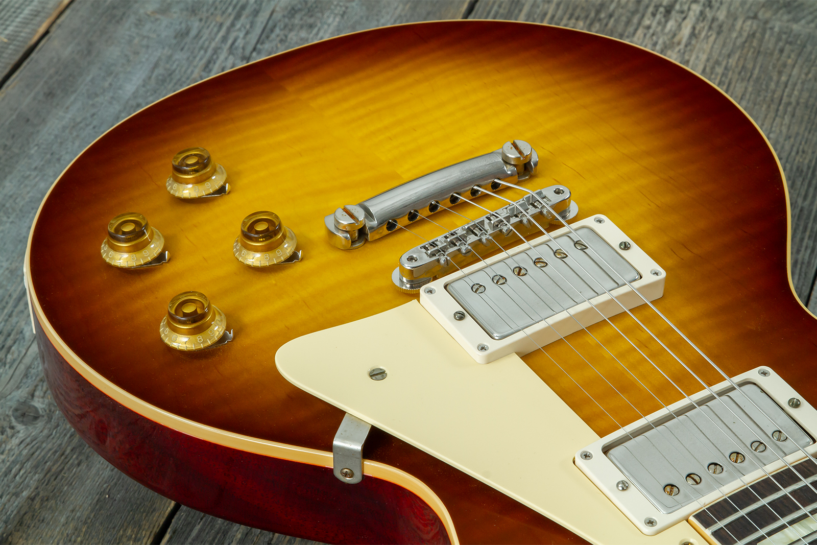 Gibson Custom Shop Les Paul Standard 1959 Reissue 2h Ht Rw #951086 - Vos Iced Tea Burst - Single-Cut-E-Gitarre - Variation 3