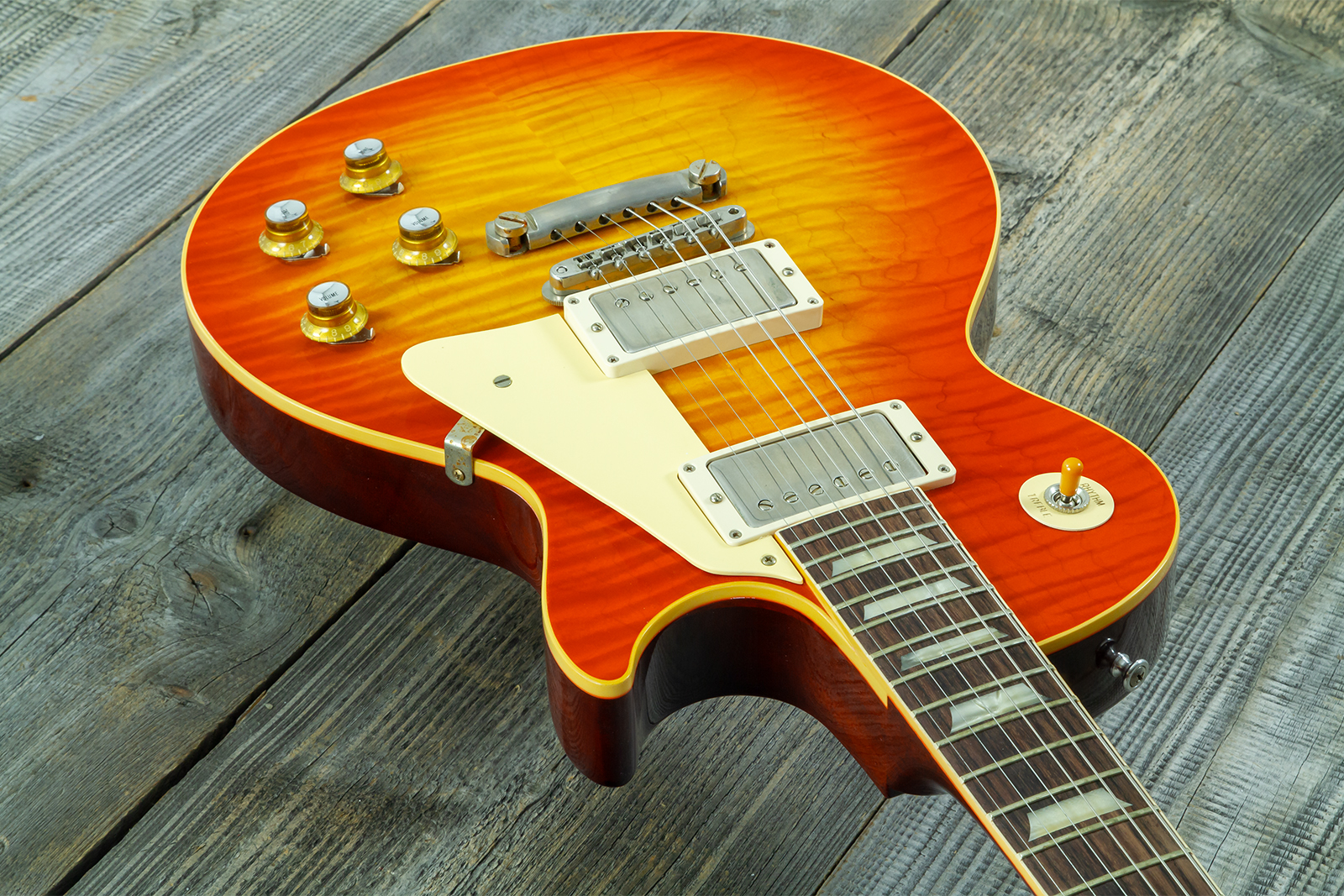 Gibson Custom Shop Les Paul Standard 1960 Reissue 2h Ht Rw #04234 - Vos Tangerine Burst - Single-Cut-E-Gitarre - Variation 6