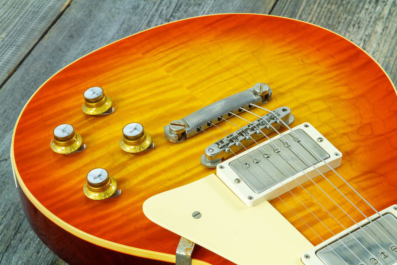 Gibson Custom Shop Les Paul Standard 1960 Reissue 2h Ht Rw #04234 - Vos Tangerine Burst - Single-Cut-E-Gitarre - Variation 7