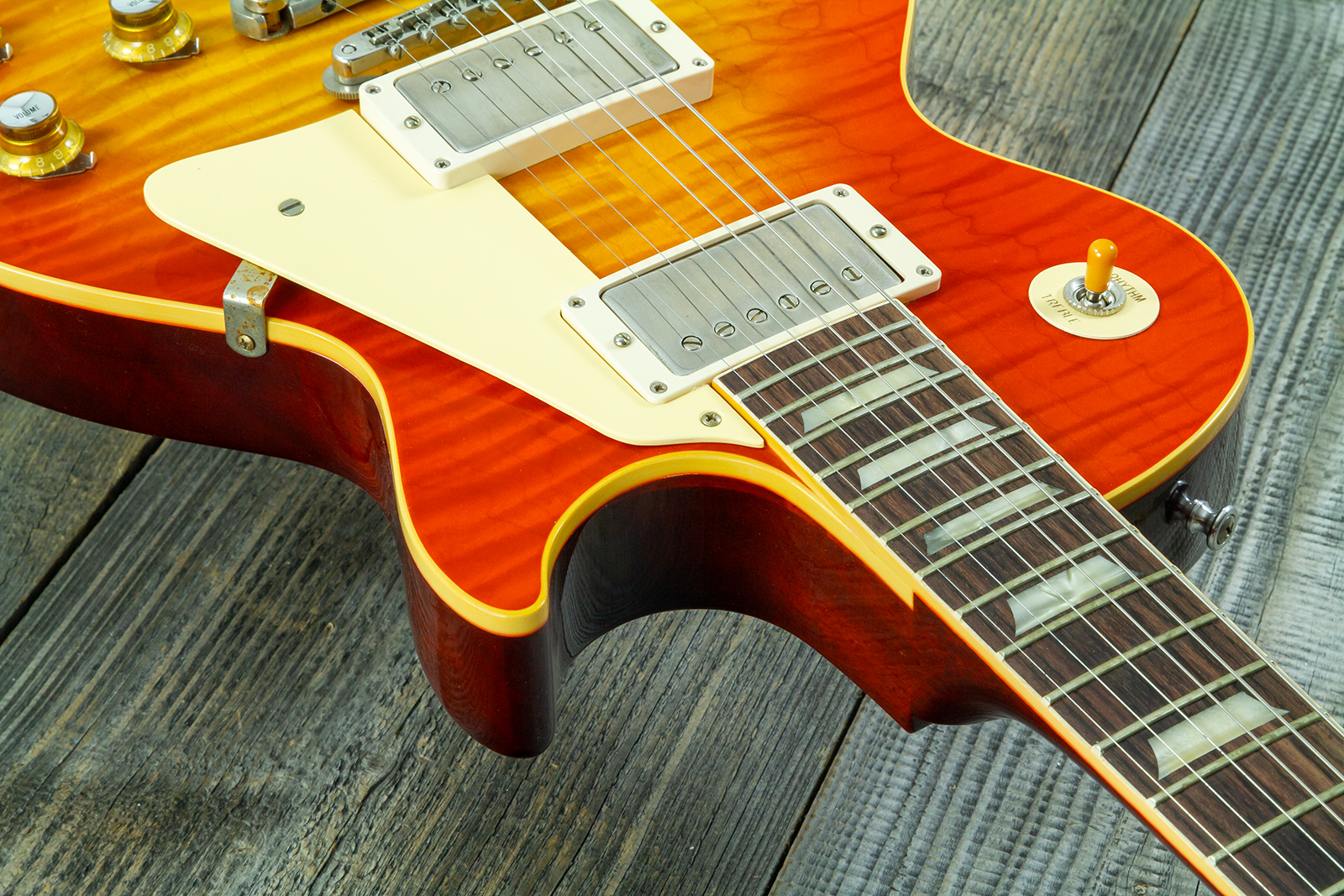 Gibson Custom Shop Les Paul Standard 1960 Reissue 2h Ht Rw #04234 - Vos Tangerine Burst - Single-Cut-E-Gitarre - Variation 8