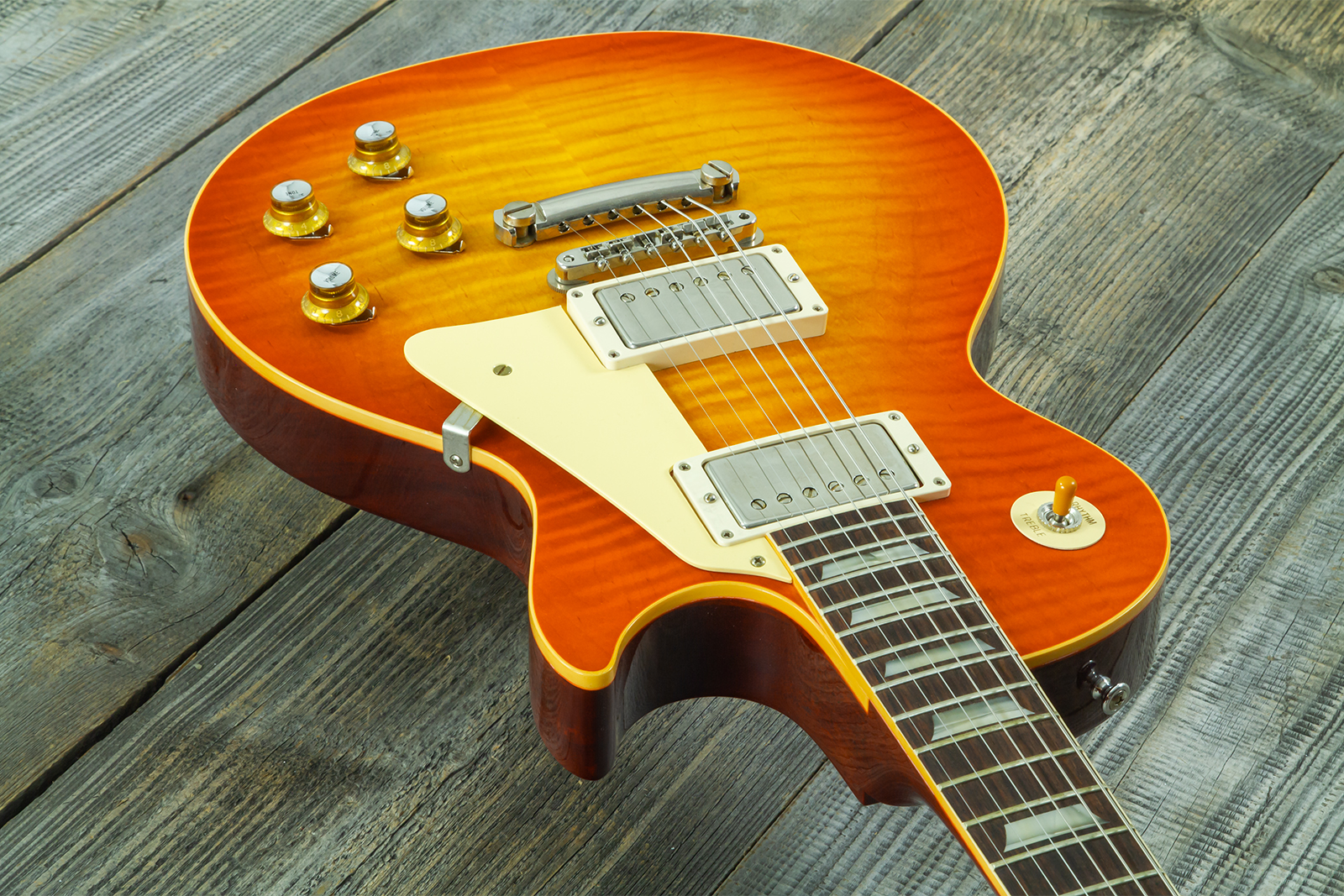 Gibson Custom Shop Les Paul Standard 1960 Reissue 2h Ht Rw #04495 - Vos Tangerine Burst - Single-Cut-E-Gitarre - Variation 2