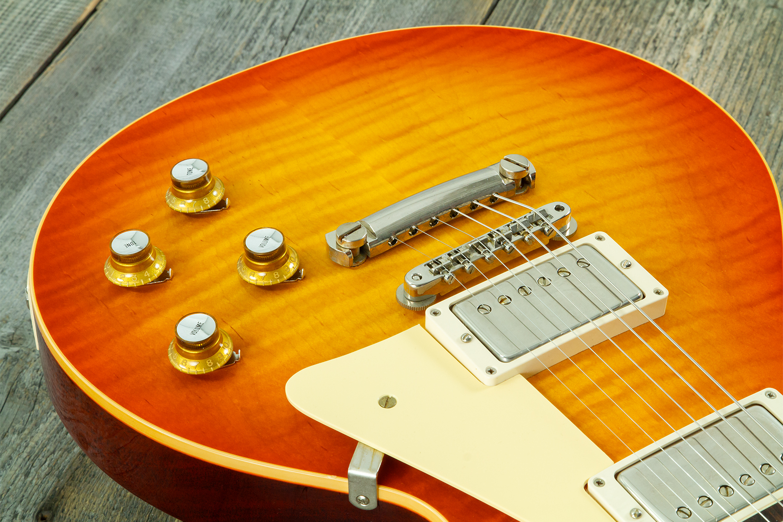Gibson Custom Shop Les Paul Standard 1960 Reissue 2h Ht Rw #04495 - Vos Tangerine Burst - Single-Cut-E-Gitarre - Variation 3