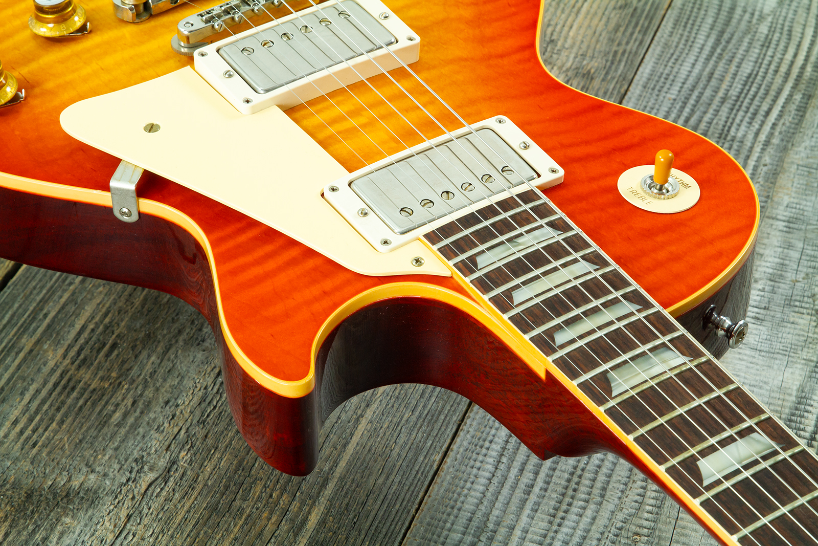 Gibson Custom Shop Les Paul Standard 1960 Reissue 2h Ht Rw #04495 - Vos Tangerine Burst - Single-Cut-E-Gitarre - Variation 4