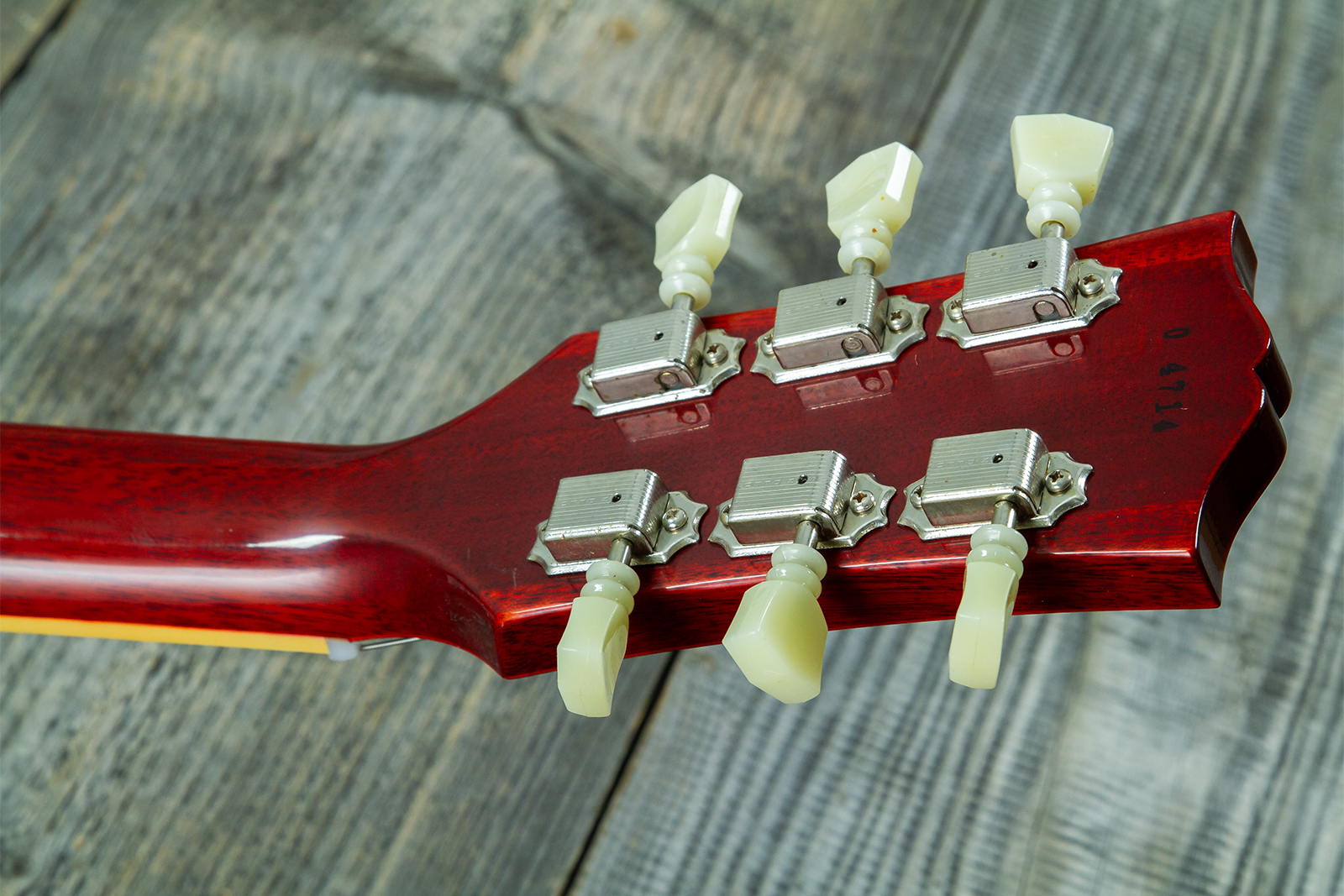Gibson Custom Shop Les Paul Standard 1960 Reissue 2h Ht Rw #04714 - Vos Washed Cherry Sunburst - Single-Cut-E-Gitarre - Variation 13