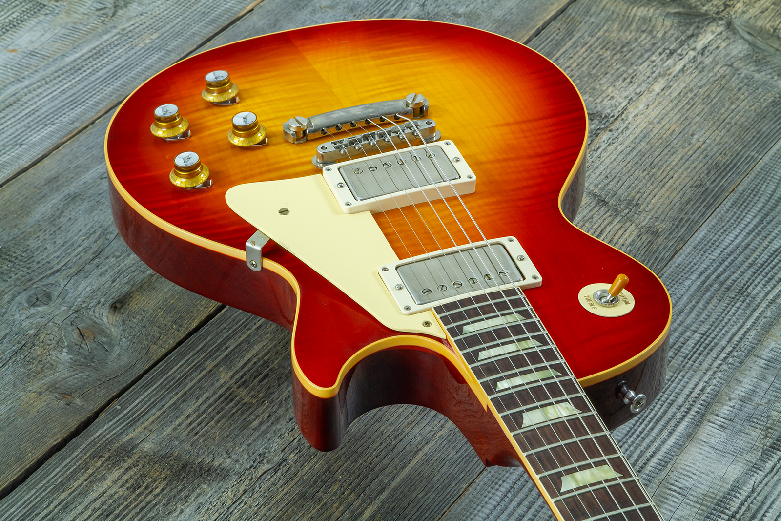 Gibson Custom Shop Les Paul Standard 1960 Reissue 2h Ht Rw #04714 - Vos Washed Cherry Sunburst - Single-Cut-E-Gitarre - Variation 3