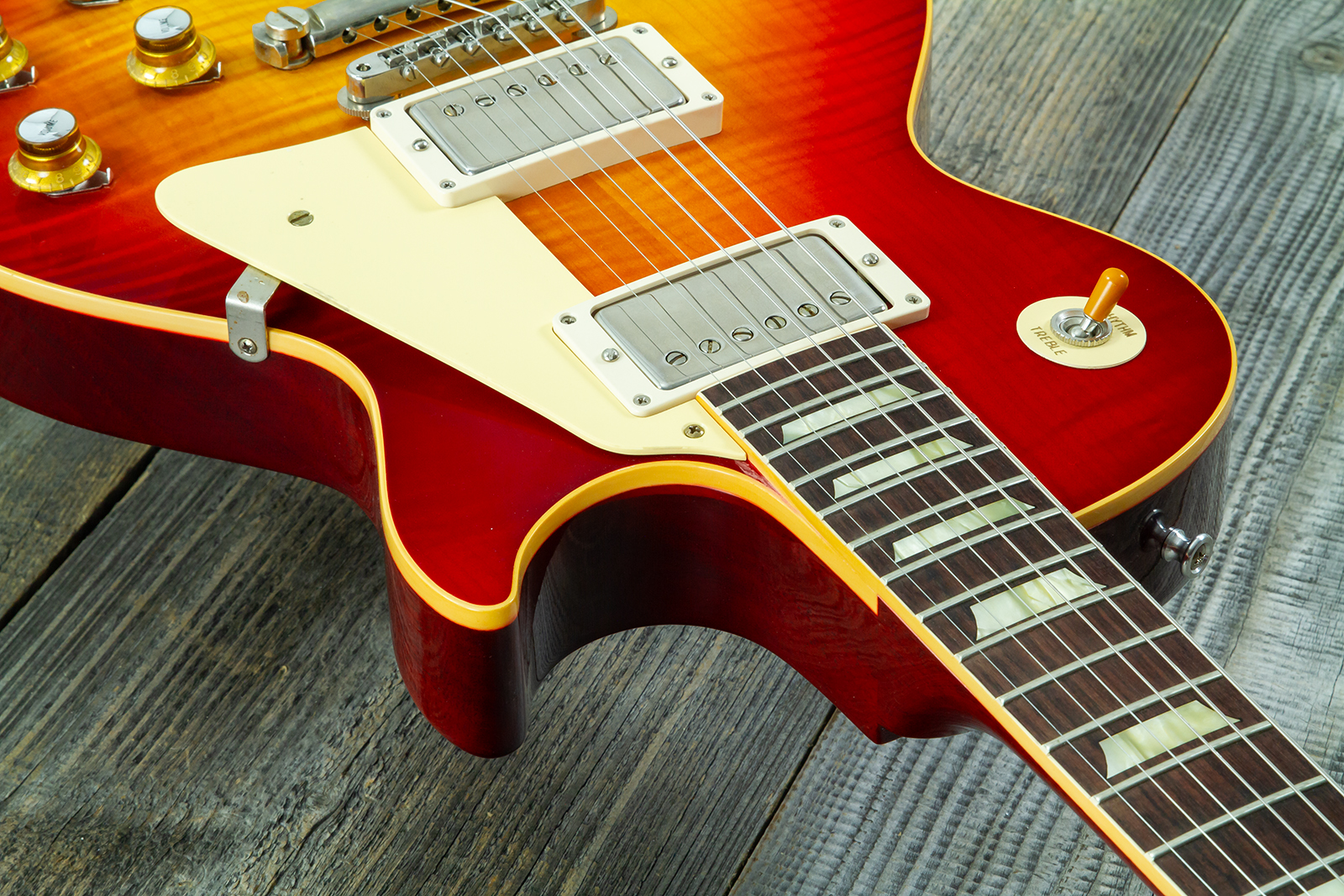 Gibson Custom Shop Les Paul Standard 1960 Reissue 2h Ht Rw #04714 - Vos Washed Cherry Sunburst - Single-Cut-E-Gitarre - Variation 7
