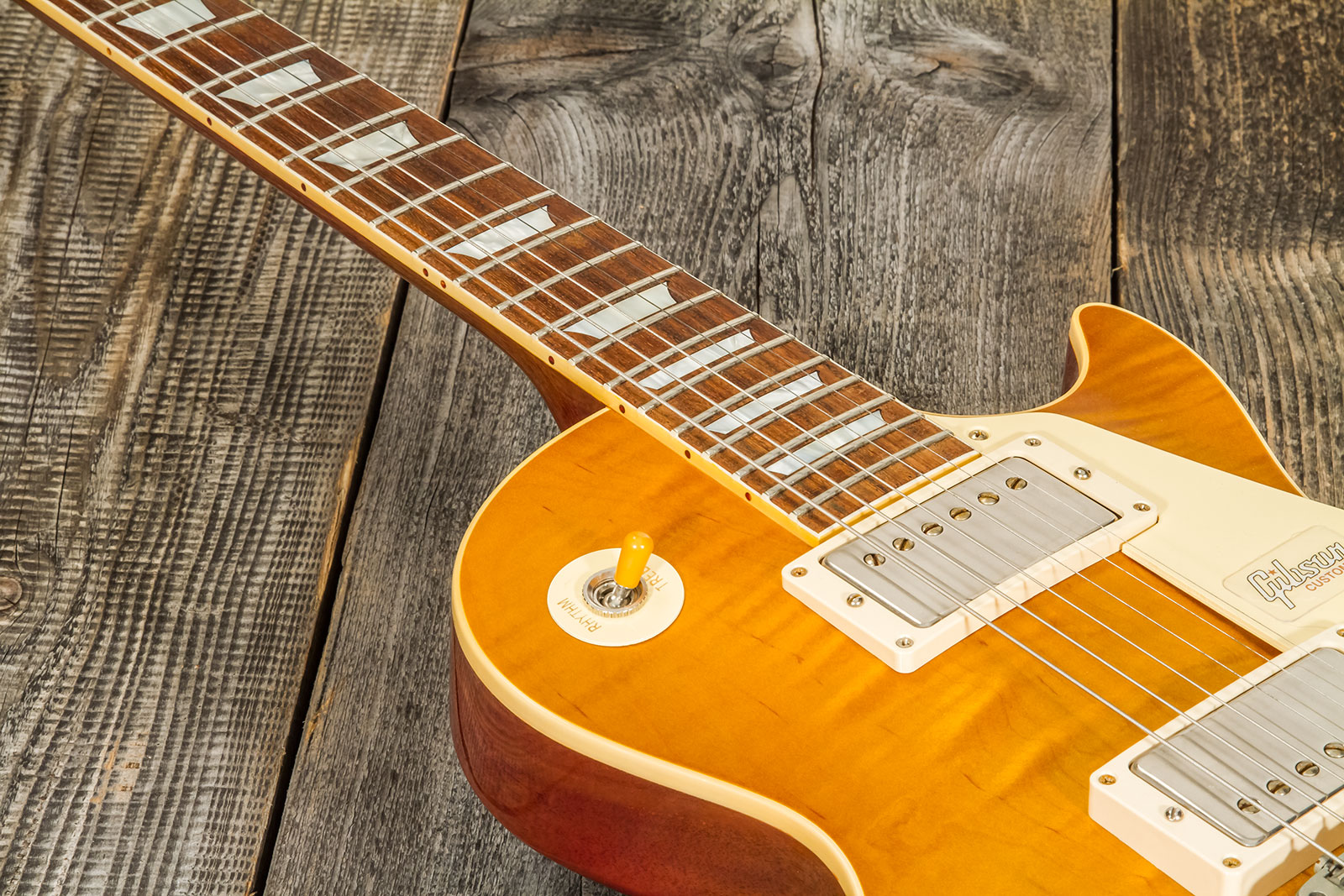 Gibson Custom Shop Les Paul Standard Burstdriver 2h Ht Rw #871130 - Vos Amber Ale - Single-Cut-E-Gitarre - Variation 4