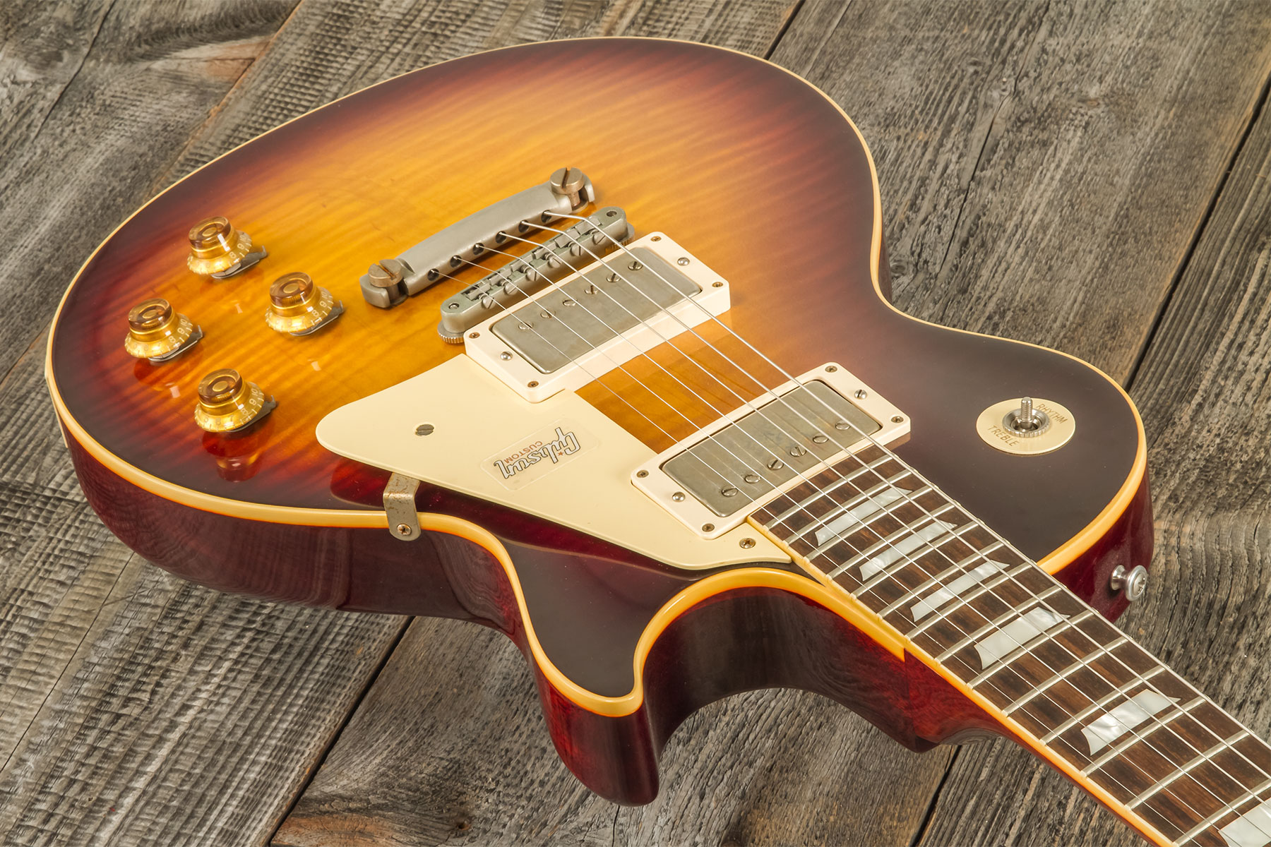 Gibson Custom Shop Les Paul Standard Burstdriver 2h Ht Rw #871302 - Vos Havana Fade - Single-Cut-E-Gitarre - Variation 7