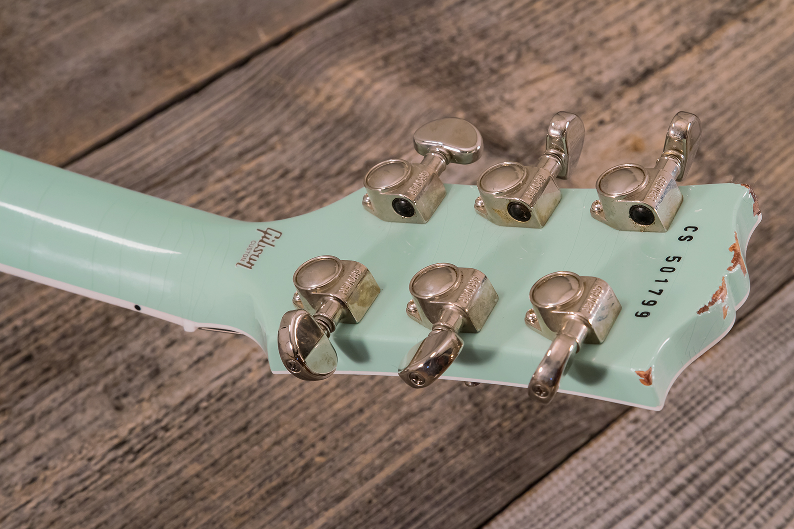 Gibson Custom Shop M2m Les Paul Custom 2h Ht Eb #cs501799 - Murphy Lab Aged Kerry Green - Single-Cut-E-Gitarre - Variation 11