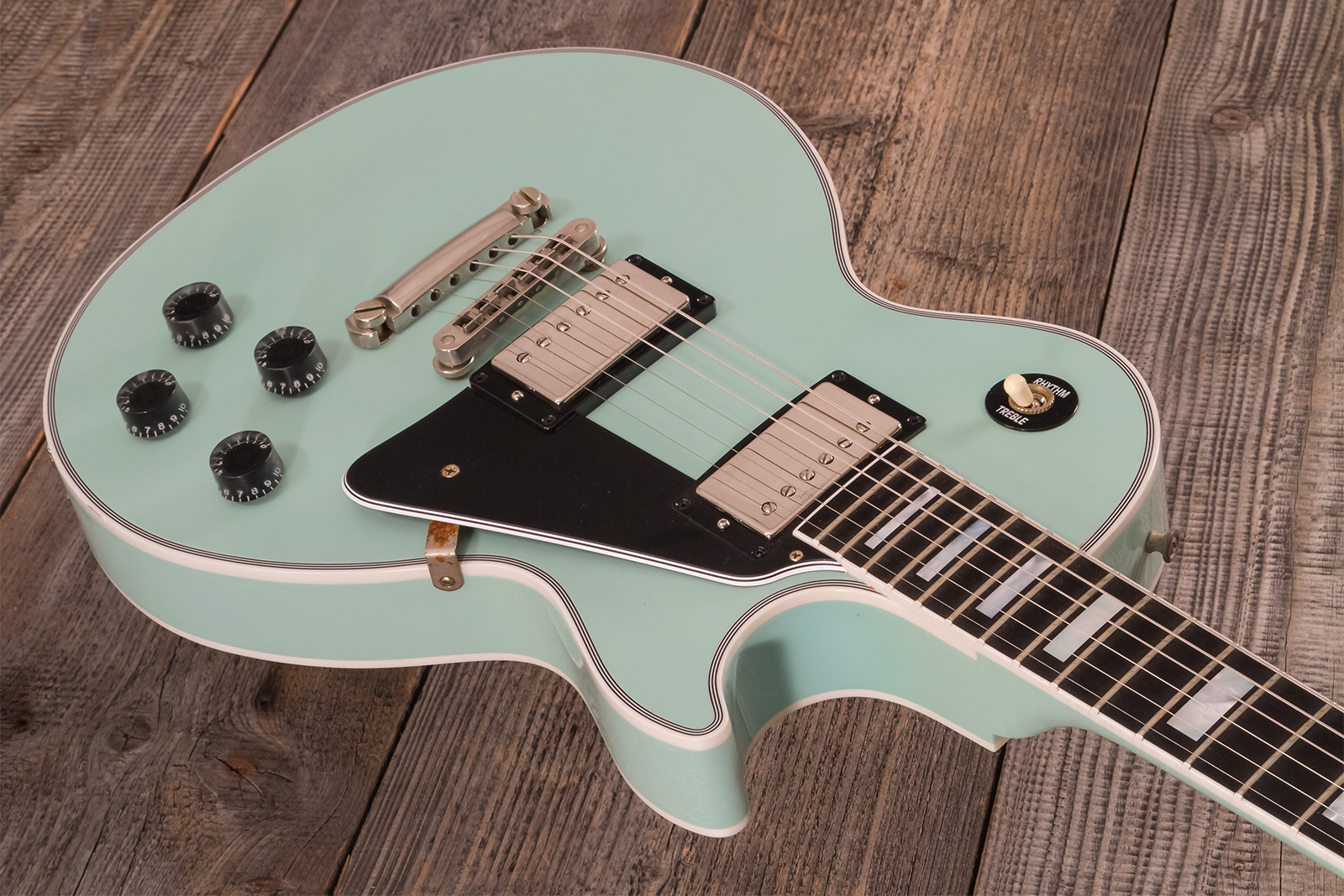 Gibson Custom Shop M2m Les Paul Custom 2h Ht Eb #cs501799 - Murphy Lab Aged Kerry Green - Single-Cut-E-Gitarre - Variation 2
