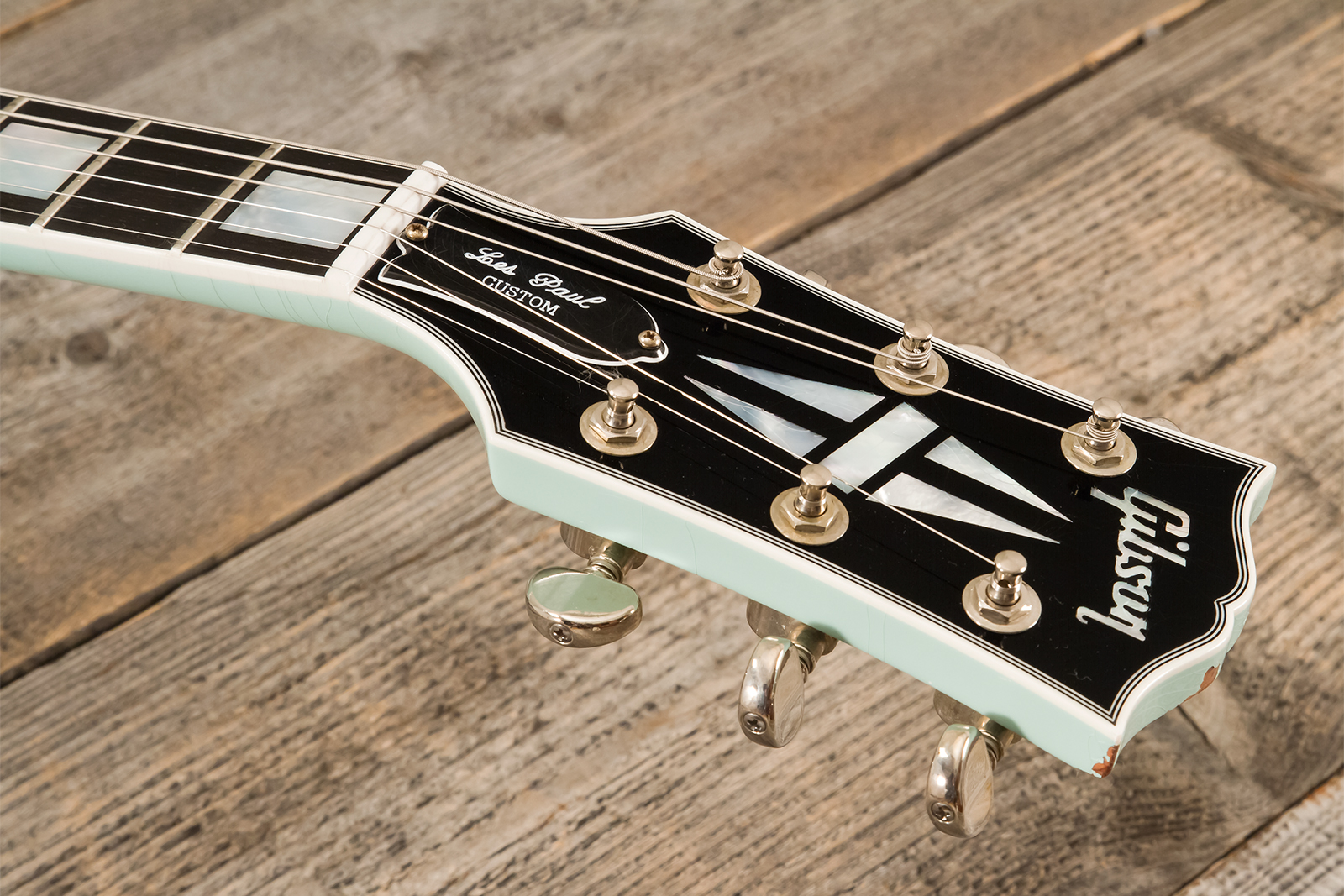 Gibson Custom Shop M2m Les Paul Custom 2h Ht Eb #cs501799 - Murphy Lab Aged Kerry Green - Single-Cut-E-Gitarre - Variation 6