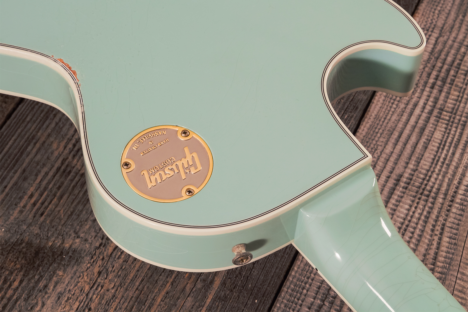 Gibson Custom Shop M2m Les Paul Custom 2h Ht Eb #cs501799 - Murphy Lab Aged Kerry Green - Single-Cut-E-Gitarre - Variation 8