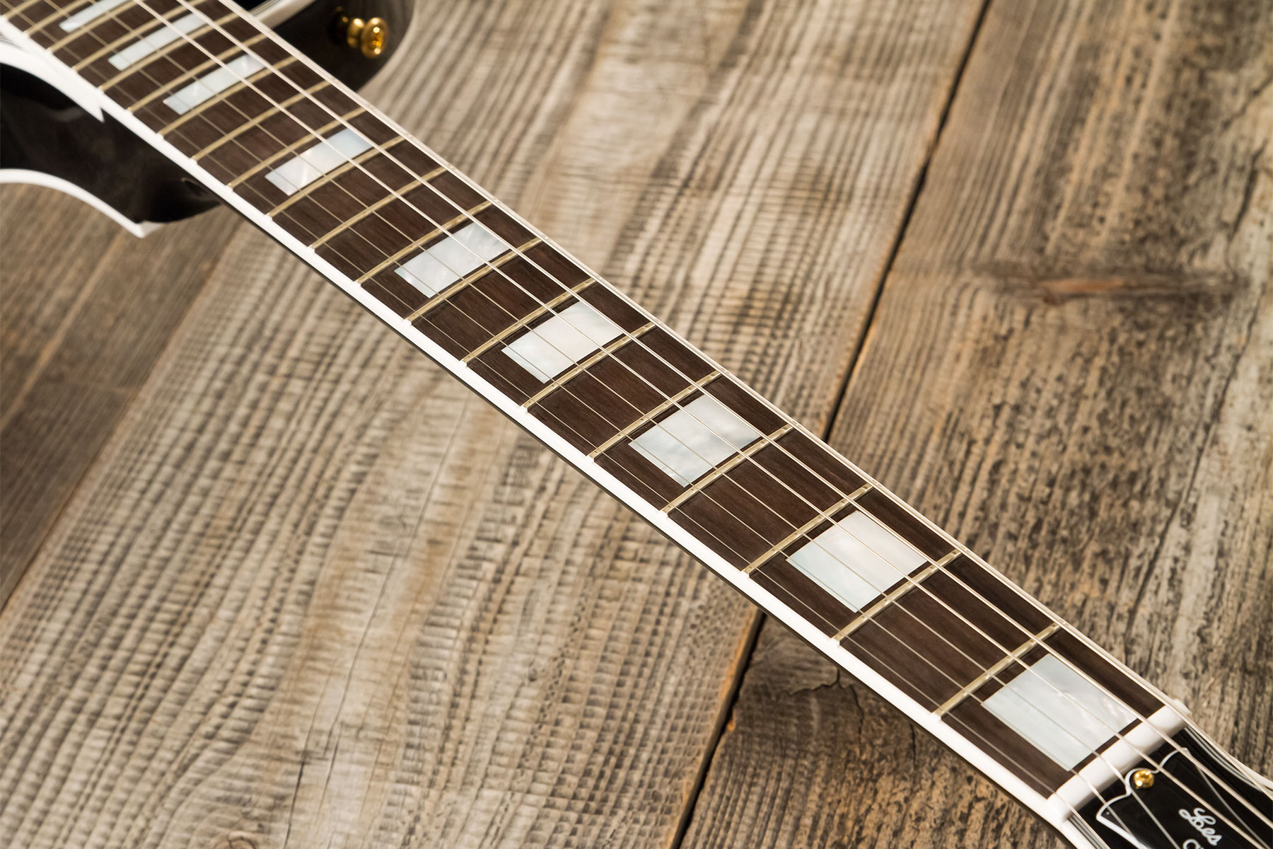Gibson Custom Shop M2m Les Paul Custom Flowerpot Headstock 2h Ht Eb #cs403529 - Ebony Gloss - Single-Cut-E-Gitarre - Variation 11