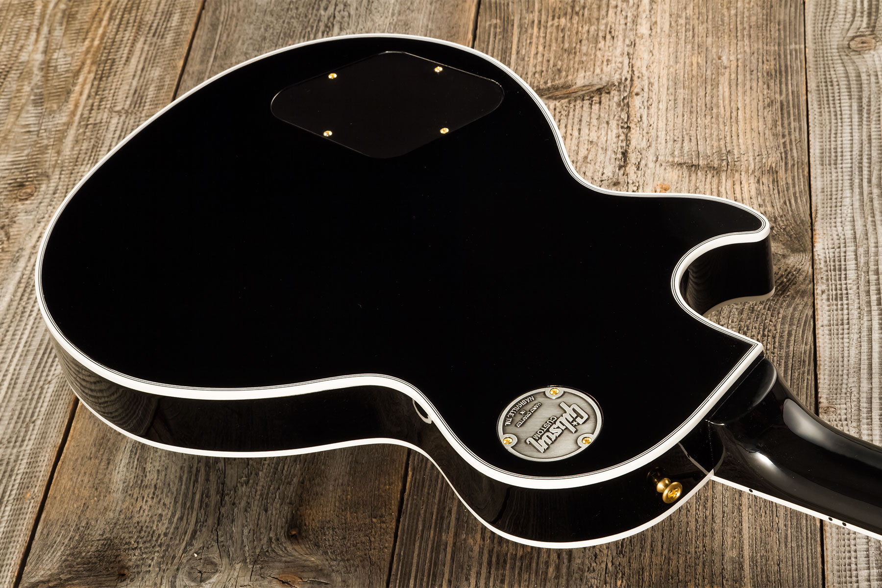 Gibson Custom Shop M2m Les Paul Custom Flowerpot Headstock 2h Trem Bigsby Eb #cs402776 - Ebony - Single-Cut-E-Gitarre - Variation 5