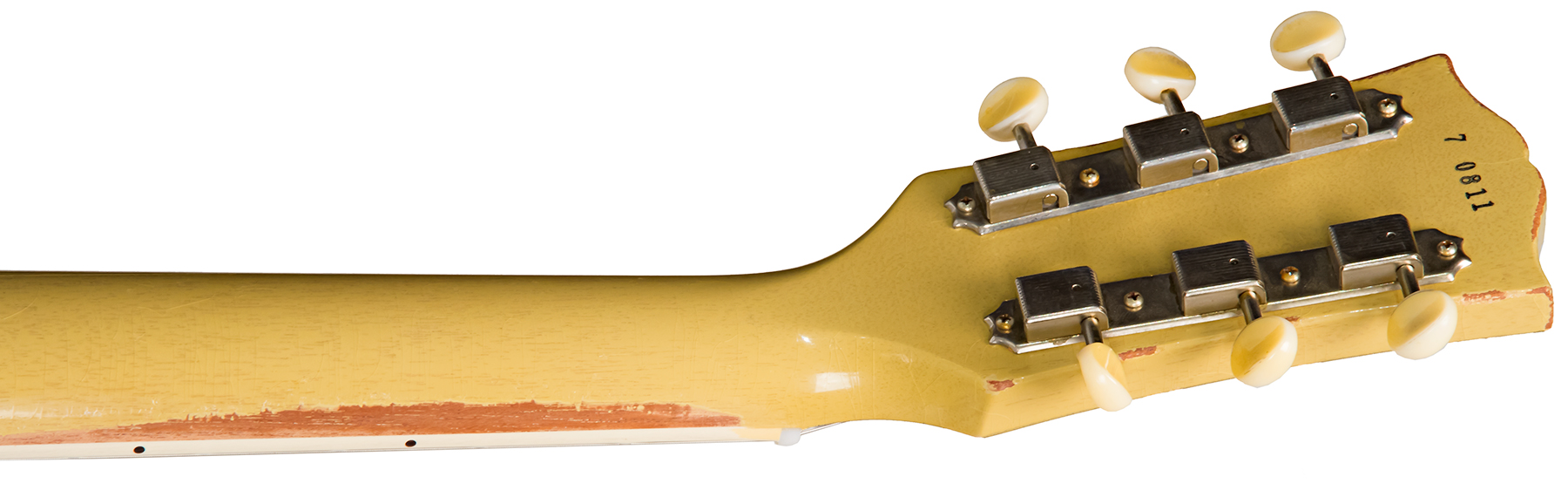 Gibson Custom Shop M2m Les Paul Special 1957 Single Cut Reissue P90 Ht Rw #70811 - Heavy Aged Tv Yellow - Single-Cut-E-Gitarre - Variation 5