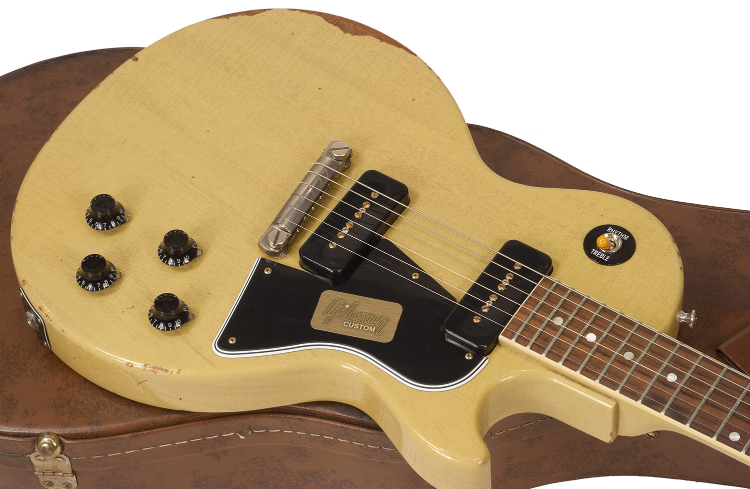 Gibson Custom Shop M2m  Les Paul Special 1960 Single Cut 2p90 Ht Rw - Heavy Aged Tv Yellow - Single-Cut-E-Gitarre - Variation 1