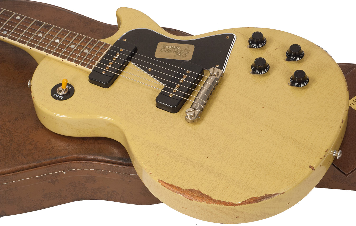 Gibson Custom Shop M2m  Les Paul Special 1960 Single Cut 2p90 Ht Rw - Heavy Aged Tv Yellow - Single-Cut-E-Gitarre - Variation 2