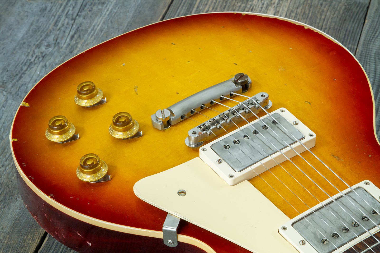 Gibson Custom Shop M2m Les Paul Standard 1958 2h Ht Rw #80780 - Heavy Aged '58 Burst - Single-Cut-E-Gitarre - Variation 9