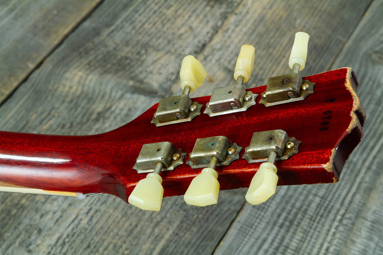 Gibson Custom Shop M2m Les Paul Standard 1958 2h Ht Rw #80780 - Heavy Aged '58 Burst - Single-Cut-E-Gitarre - Variation 20