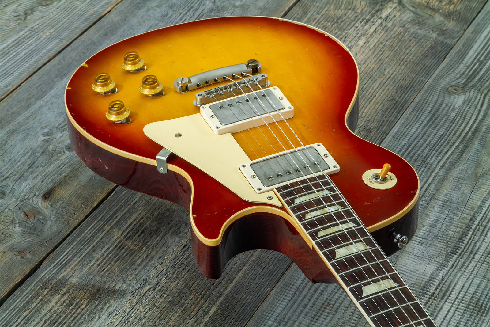 Gibson Custom Shop M2m Les Paul Standard 1958 2h Ht Rw #80780 - Heavy Aged '58 Burst - Single-Cut-E-Gitarre - Variation 8