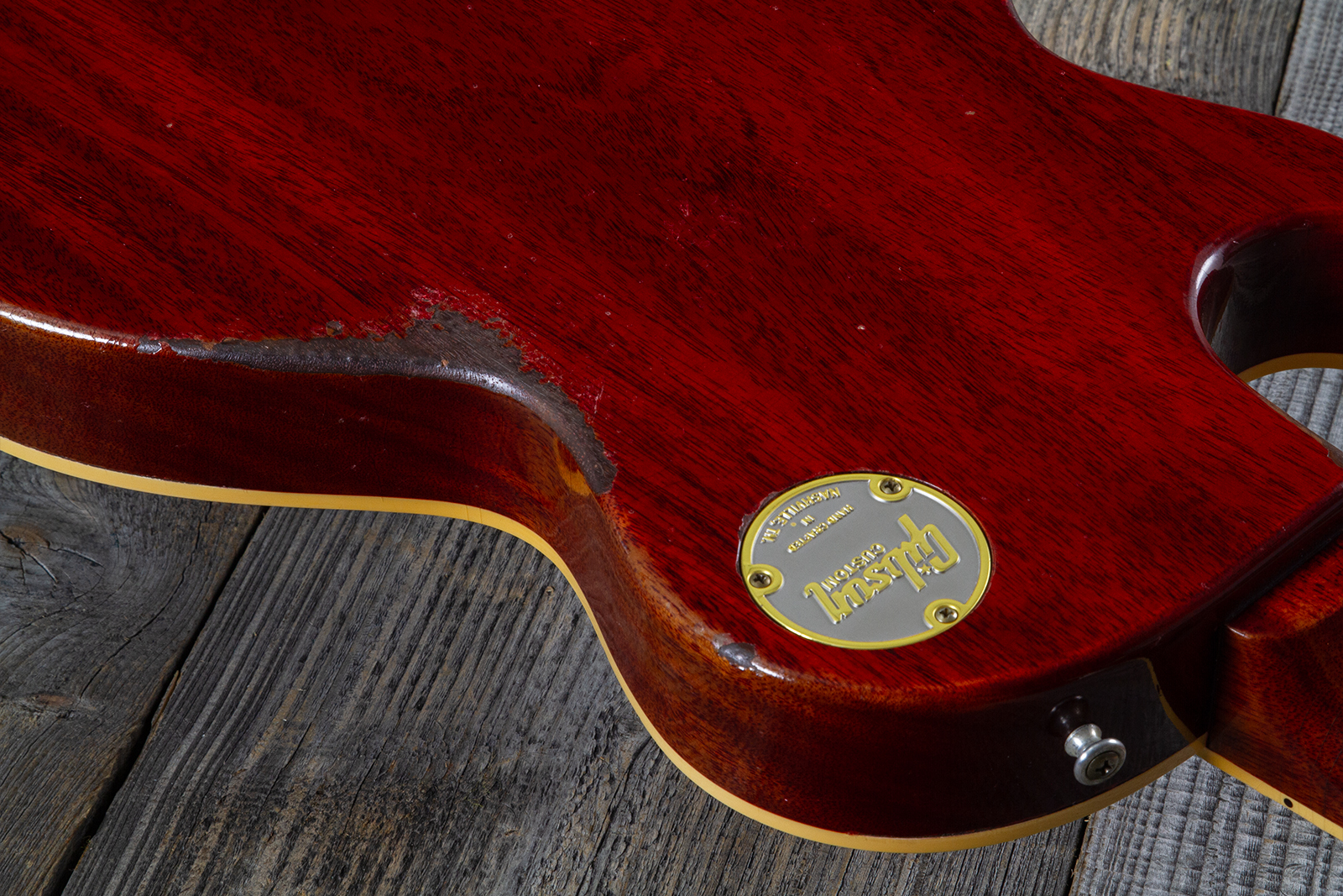 Gibson Custom Shop M2m Les Paul Standard 1958 2h Ht Rw #85546 - Murphy Lab Light Aged Ebony O. Gold - Single-Cut-E-Gitarre - Variation 10