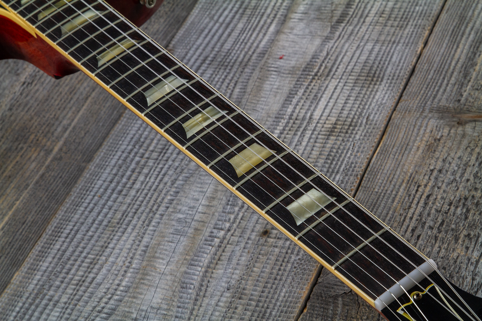 Gibson Custom Shop M2m Les Paul Standard 1958 2h Ht Rw #85546 - Murphy Lab Light Aged Ebony O. Gold - Single-Cut-E-Gitarre - Variation 5