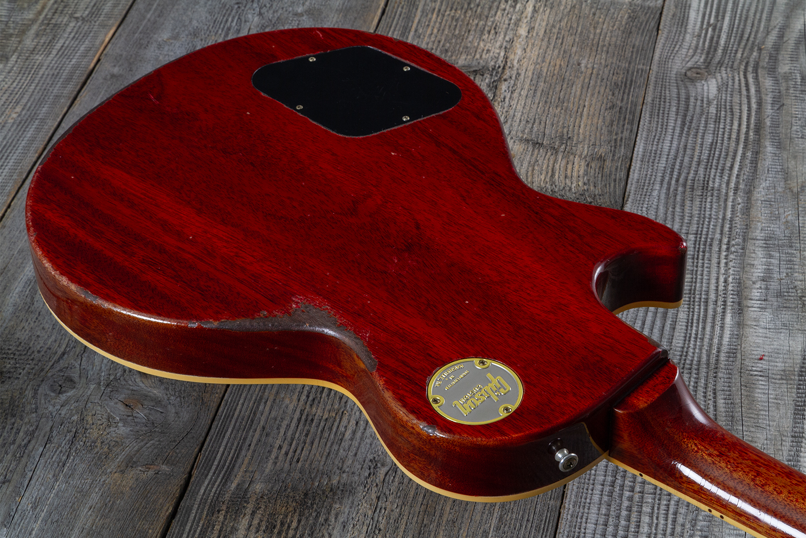 Gibson Custom Shop M2m Les Paul Standard 1958 2h Ht Rw #85546 - Murphy Lab Light Aged Ebony O. Gold - Single-Cut-E-Gitarre - Variation 8