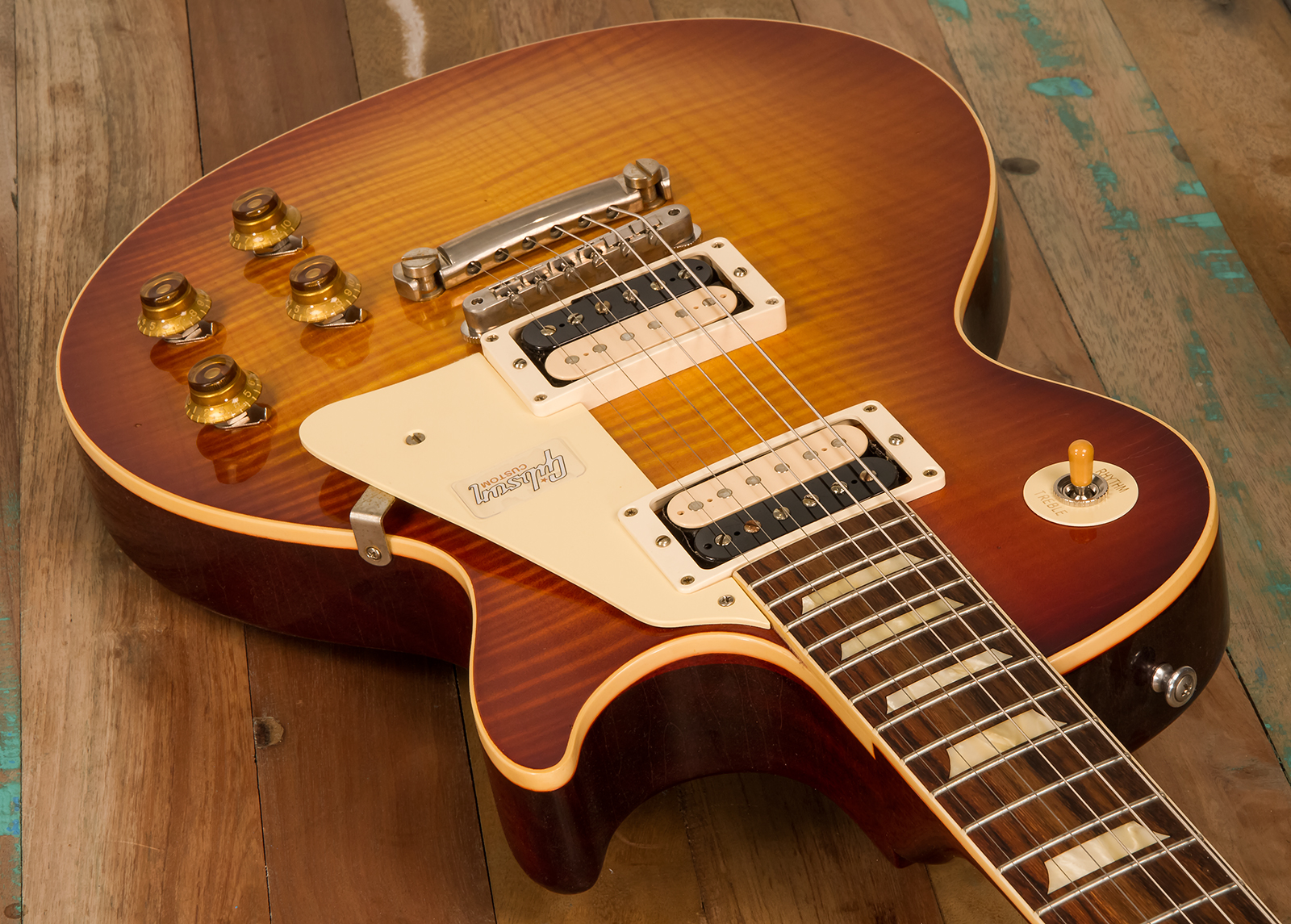 Gibson Custom Shop M2m Les Paul Standard 1958 2h Ht Rw #89904 - Kentucky Bourbon Fade - Single-Cut-E-Gitarre - Variation 2