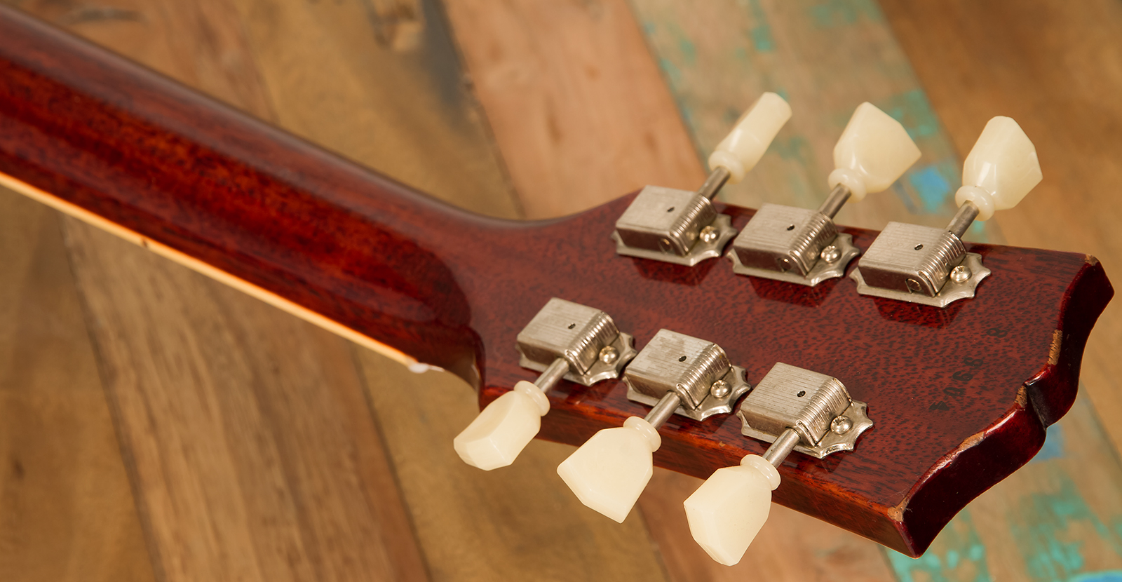Gibson Custom Shop M2m Les Paul Standard 1958 2h Ht Rw #89904 - Kentucky Bourbon Fade - Single-Cut-E-Gitarre - Variation 6