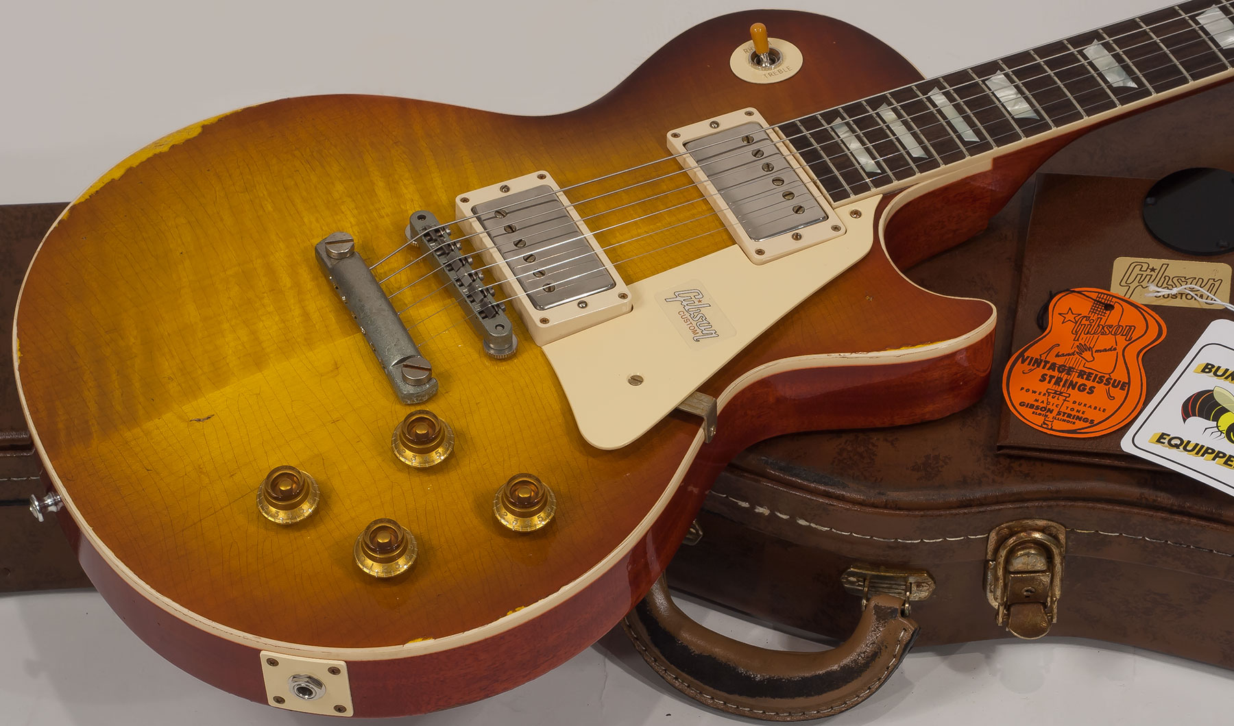 Gibson Custom Shop M2m Les Paul Standard 1958 2h Ht Rw #88149 - Heavy Aged Kentucky Bourbon Fade - Single-Cut-E-Gitarre - Variation 2