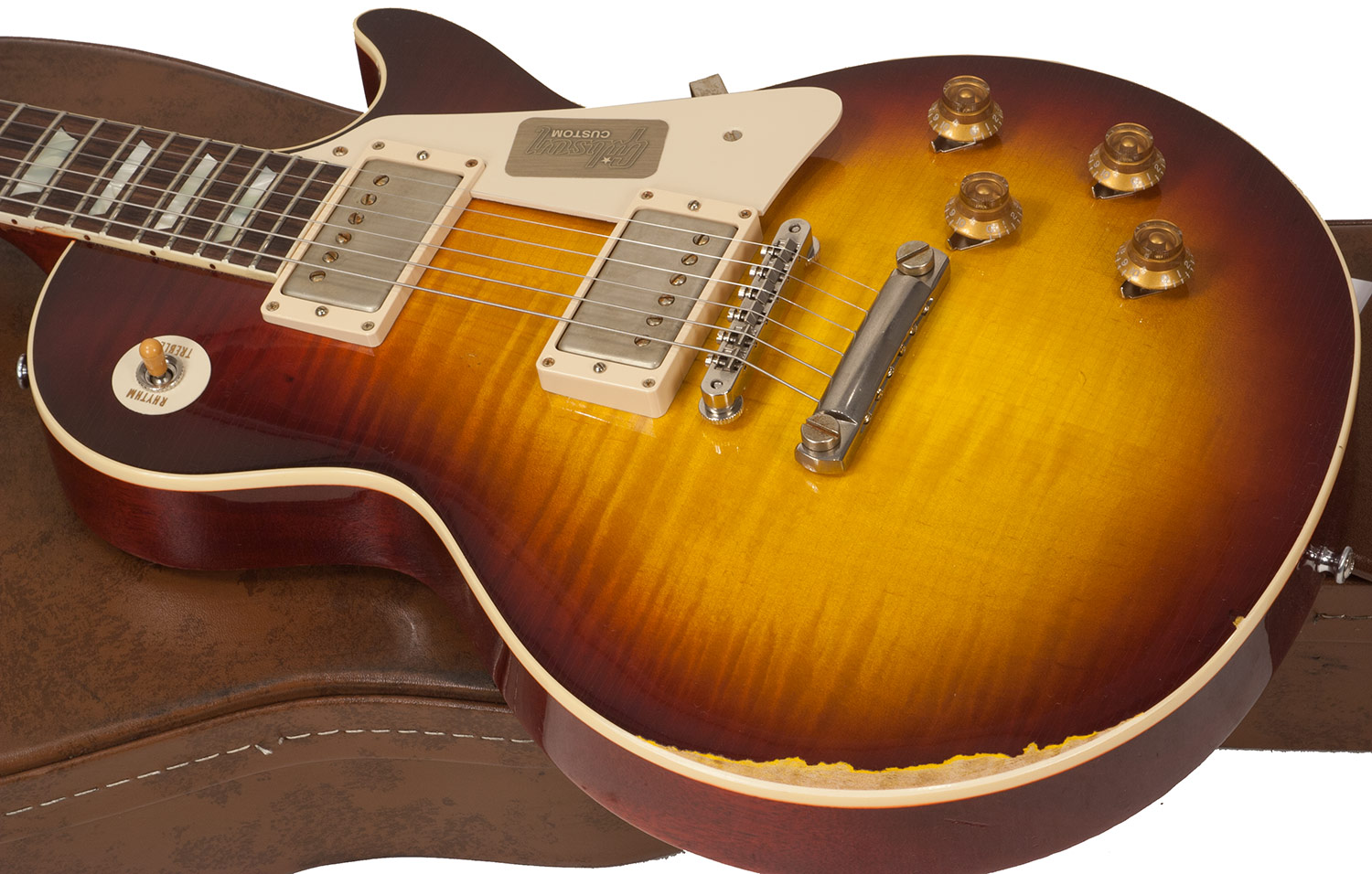 Gibson Custom Shop M2m Les Paul Standard 1958 2h Ht Rw #r862322 - Aged Bourbon Burst - Single-Cut-E-Gitarre - Variation 4