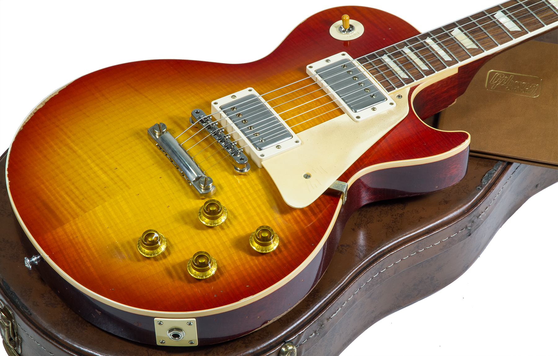 Gibson Custom Shop M2m Les Paul Standard 1958 Reissue 2019 2h Ht Rw #89849 - Heavy Aged First Burst - Single-Cut-E-Gitarre - Variation 1