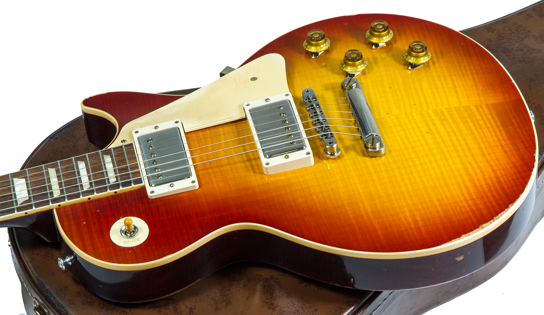 Gibson Custom Shop M2m Les Paul Standard 1958 Reissue 2019 2h Ht Rw #89849 - Heavy Aged First Burst - Single-Cut-E-Gitarre - Variation 2