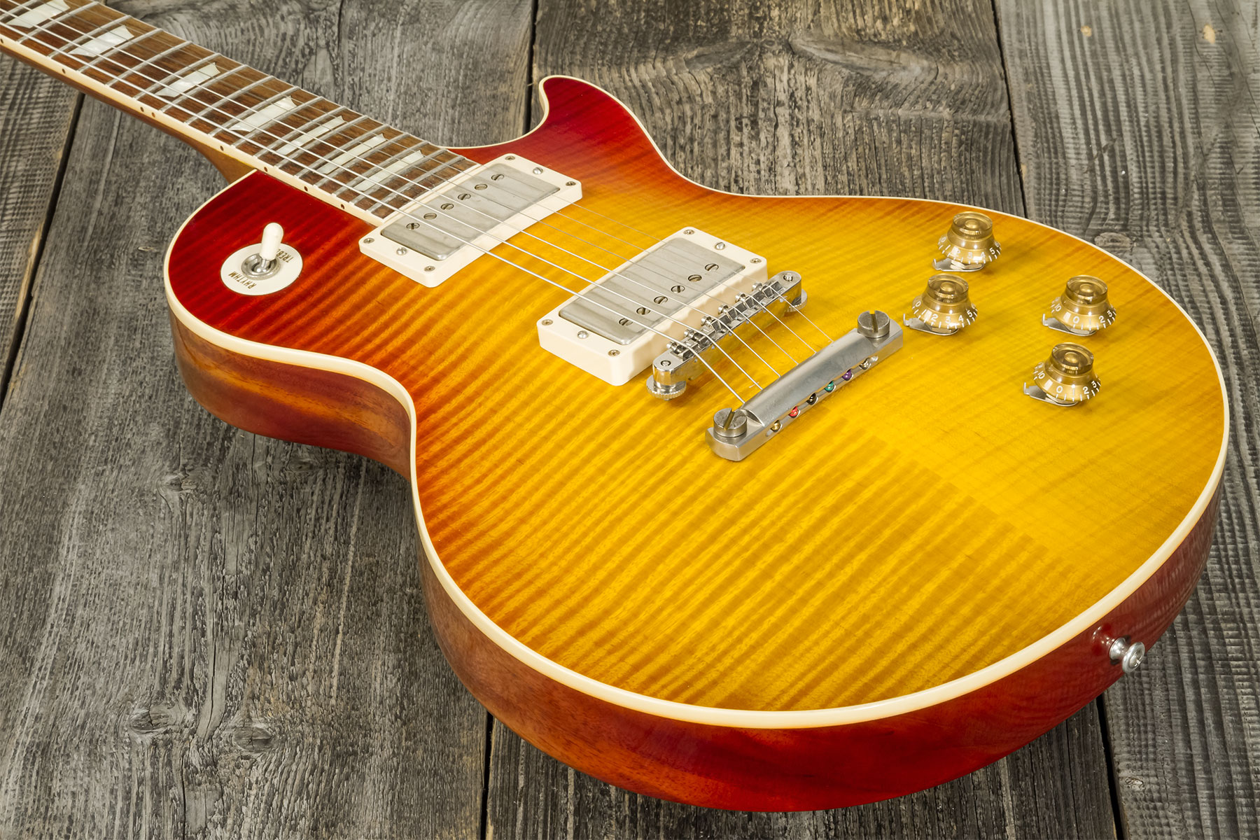 Gibson Custom Shop M2m Les Paul Standard 1959 2h Ht Rw #93133 - Vos Amber Burst - Single-Cut-E-Gitarre - Variation 3