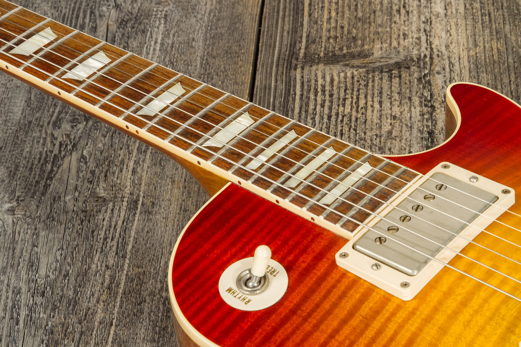 Gibson Custom Shop M2m Les Paul Standard 1959 2h Ht Rw #93133 - Vos Amber Burst - Single-Cut-E-Gitarre - Variation 4
